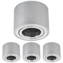 4er Set Aufbaustrahler Alu Gehäuse | Rund Schwenkbar 50mm 230V
