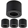 4er Set Schwarz Alu Aufbauspot Gehäuse | Schwenkbar Ø80mm 230V