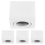 4er Set Eckig Weiß Alu Aufbauspot flach | Schwenkbar 230V