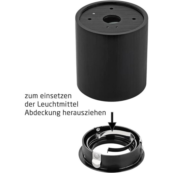4er Set GU10 Aufbaustrahler Schwarz | 7W LED 230V Schwenkbar