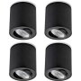 4er Set GU10 Aufbaustrahler Schwarz | 7W LED 230V Schwenkbar