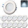 LED Einbaustrahler 230V IP44 | 10er Set 6500K Bad Deckenspot 6,5W