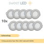 LED Einbaustrahler 230V IP44 | 10er Set 6500K Bad Deckenspot 6,5W