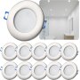 LED Einbaustrahler 230V IP44 | 10er Set 6500K Bad Deckenspot 6,5W