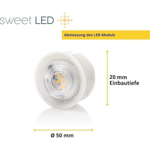 LED Modul 5W flach Ø 50 x 20 mm aus Keramik - für Einbaustrahler LED | 320lm neutralweiß 230V | als LED Halogen Ersatz 4000K, Sparpack