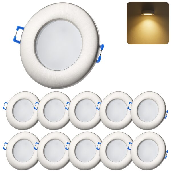 LED Einbaustrahler Badezimmer | IP44 LED Spots Bad 10er Set 3000K 6,5W