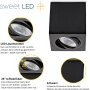 LED Aufbauspot GU10 7W 230V Schwenkbar | 4er Set 3000K Schwarz