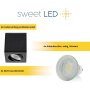 LED Aufbauspot GU10 7W 230V Schwenkbar | 4er Set 3000K Schwarz