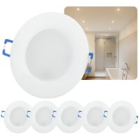 IP44 CCT LED Einbaustrahler Bad (3in1) 68mm Lochmaß Flach 230V | 5er Set 6.5W Deckenspots