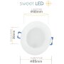 LED Einbaustrahler CCT IP44 Weiß | Spot 10er Set Flach 230V Ø68mm