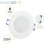 LED Einbaustrahler CCT IP44 Weiß | Spot 10er Set Flach 230V Ø68mm