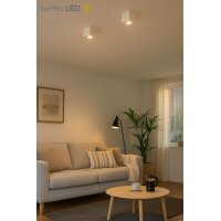 LED Aufbauspot GU10 7W 230V Schwenkbar | 4er Set 3000K...