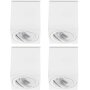 LED Aufbauspot GU10 7W 230V Schwenkbar | 4er Set 3000K Weiß Matt