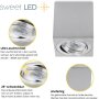 LED Aufbauspot GU10 7W 230V Schwenkbar | 4er Set 3000K Deckenspots