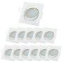 Einbaustrahler LED 230V - GU10 5 Watt Spots Warmweiß Sparpack Eckig Weiß - IP20 LED Deckenspots 68 mm Lochmaß - 12er SET