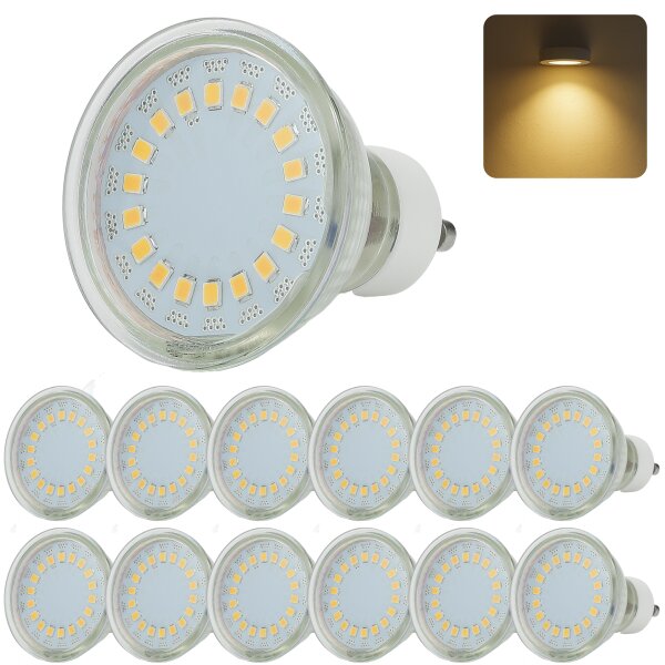 LED Leuchtmittel GU10 5W Warmweiß (3000K) 230V Lampe | 12er Sparpack
