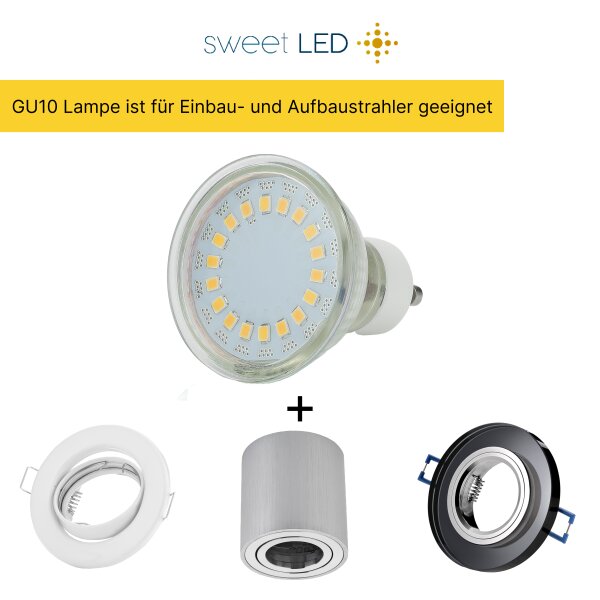 LED Leuchtmittel GU10 5W Warmweiß (3000K) 230V Lampe | 12er Sparpack