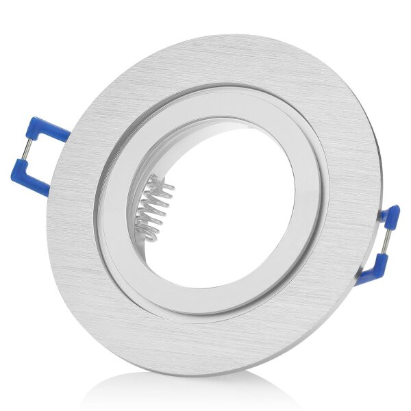 IP44 230V Einbaurahmen Bad | Alu Gebürstet GU10 Flach Ø68mm