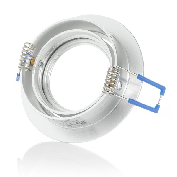 LED Einbaustrahler Deckenspot 230V - Einbaurahmen GU10 Flach - Aluminium Gebürstet Schwenkbar - Led Leuchtmittel