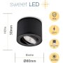 LED Aufbauspot 5W 230V Dimmbar | CCT Modul Schwarz Schwenkbar Rund