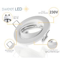 Einbaurahmen Weiß GU10 flach | Ø68mm Loch...