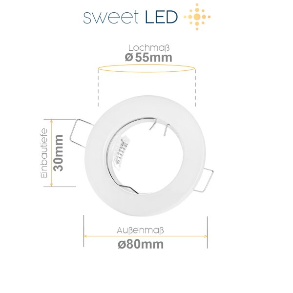 Sweet LED Einbaustrahler rund weiß matt GU10 einbauspot 230V