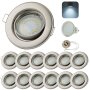 LED Einbauspots schwenkbar | 12er LED Einbaustrahler 230V GU10 Chrom