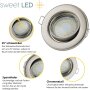 LED Einbauspots schwenkbar | 12er LED Einbaustrahler 230V GU10 Chrom