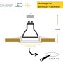 LED Einbauspots schwenkbar | 12er LED Einbaustrahler 230V GU10 Chrom