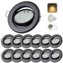 LED Einbaustrahler 5W GU10 230V Schwenkbar | 12er Set 3000K Schwarz