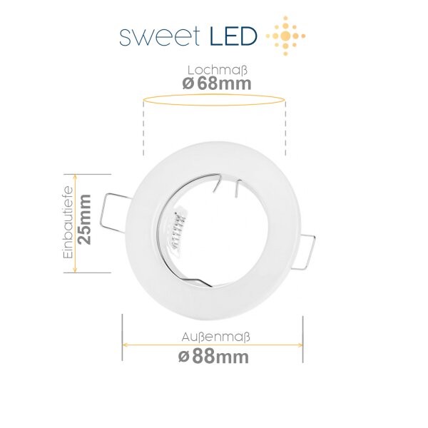 LED Einbaustrahler GU10 5W 230V | 12er Set Weiß Schwenkbar 3000K Einbauspots