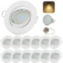 LED Einbaustrahler GU10 5W 230V | 12er Set Weiß Schwenkbar 3000K Einbauspots