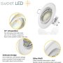 LED Einbaustrahler GU10 5W 230V | 12er Set Weiß Schwenkbar 3000K Einbauspots