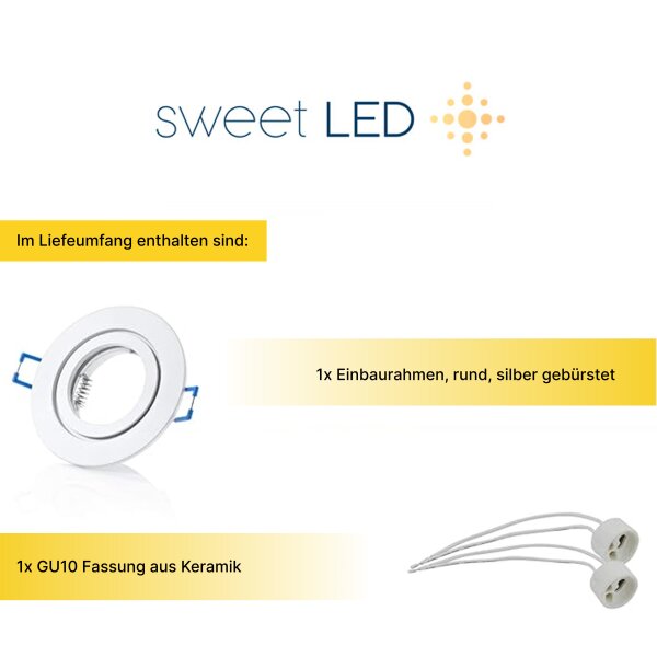 Bad IP44 Einbaurahmen Weiß Matt | GU10 Flach Ø 68mm Rund 230V