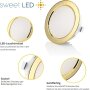 LED Möbeleinbauleuchte 3,5W 12V IP44 | 4er Set 6500K Gold Spots