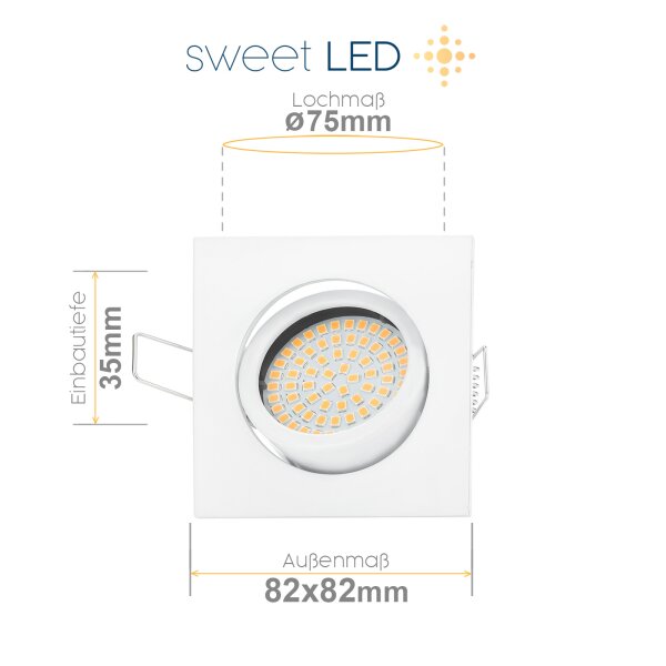 LED Einbaustrahler 230V 5W Dimmbar | IP20 Einbauleuchten 3000K