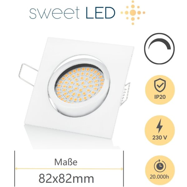 LED Einbaustrahler 230V 5W Dimmbar | IP20 Einbauleuchten 3000K