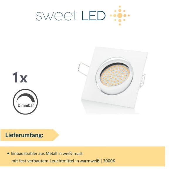 LED Einbaustrahler 230V 5W Dimmbar | IP20 Einbauleuchten 3000K