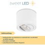 LED Aufbaustrahler Weiß Matt – Schwenkbarer LED Spot 5W CCT, 230V Aufbauspot Deckenleuchte für Wohnzimmer, Küche, Flur