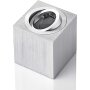 IP20 GU10 LED Aufbaustrahler Eckig Alu Gebürstet 230V Schwenkbar | 2er Sparpack (Ohne Leuchtmittel)