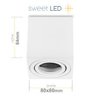 IP20 LED Aufbaustrahler GU10 Eckig Aluminium Weiß...