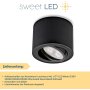 LED Aufbauspot 5W 230V CCT Schwenkbar | Schwarz Flach Aluminium