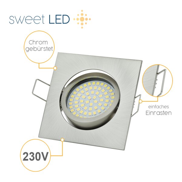 LED Einbaustrahler 3,5W Flach | 230V Warmweiß Einbauleuchten