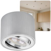 Alu Gebürstet LED Aufbaustrahler | 5W Warmweiß...