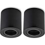 LED Aufbaustrahler GU10 | 2er Set schwarz rund schwenkbar Spot