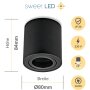 LED Aufbaustrahler GU10 | 2er Set schwarz rund schwenkbar Spot