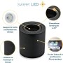 LED Aufbaustrahler GU10 | 2er Set schwarz rund schwenkbar Spot