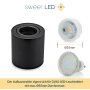 LED Aufbaustrahler GU10 | 2er Set schwarz rund schwenkbar Spot
