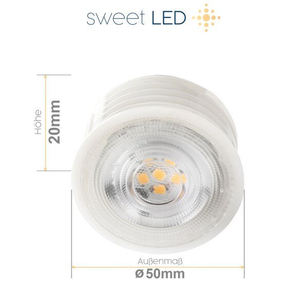 Aufbauspot flach inkl. 5W LED 230V Höhe 50 mm rund silber gebürstet Kaltweiß
