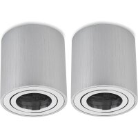 Deckenspots LED GU10 2er Set Alu Gebürstet Rund |...